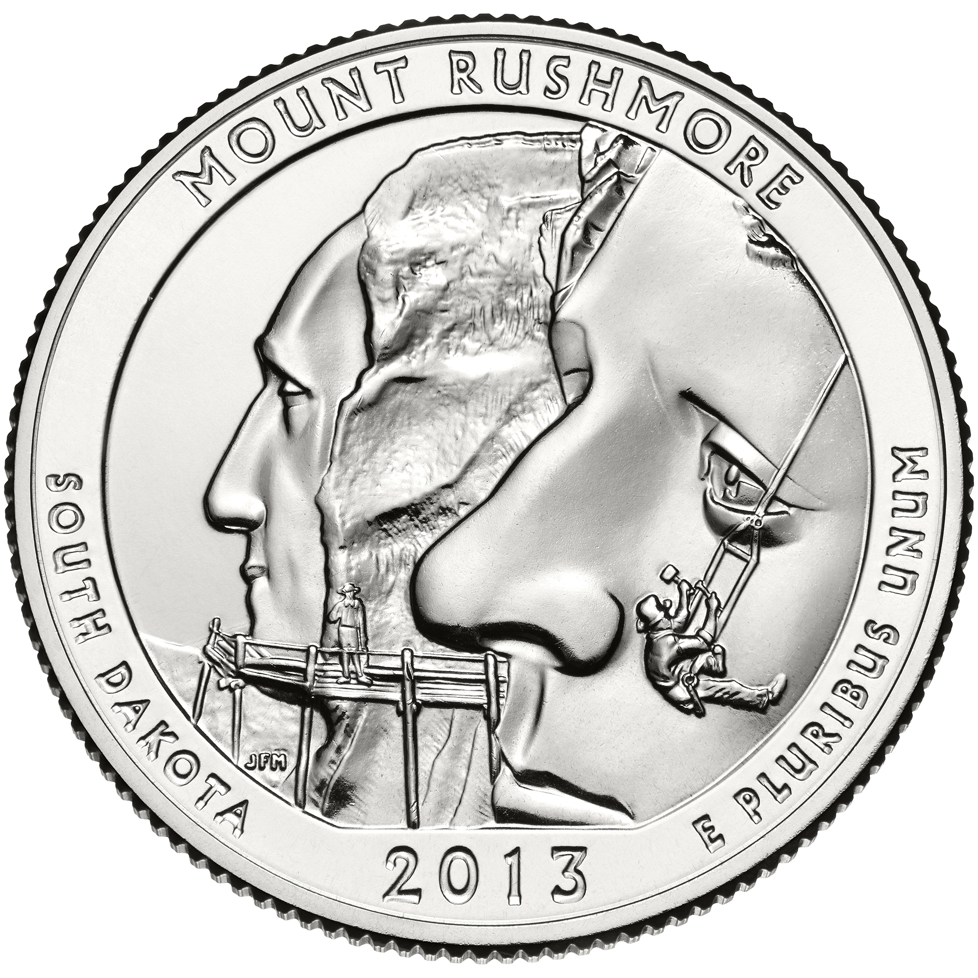 2013 Mount Rushmore South Dakota Quarter reverse sculpt