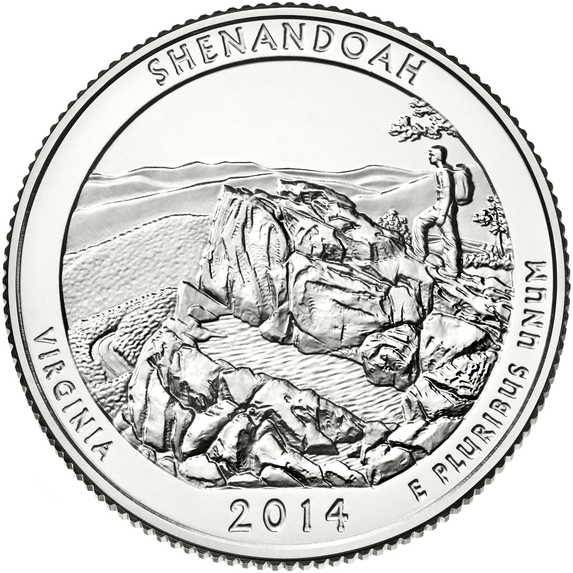 2014 Shenandoah Virginia Quarter reverse sculpt