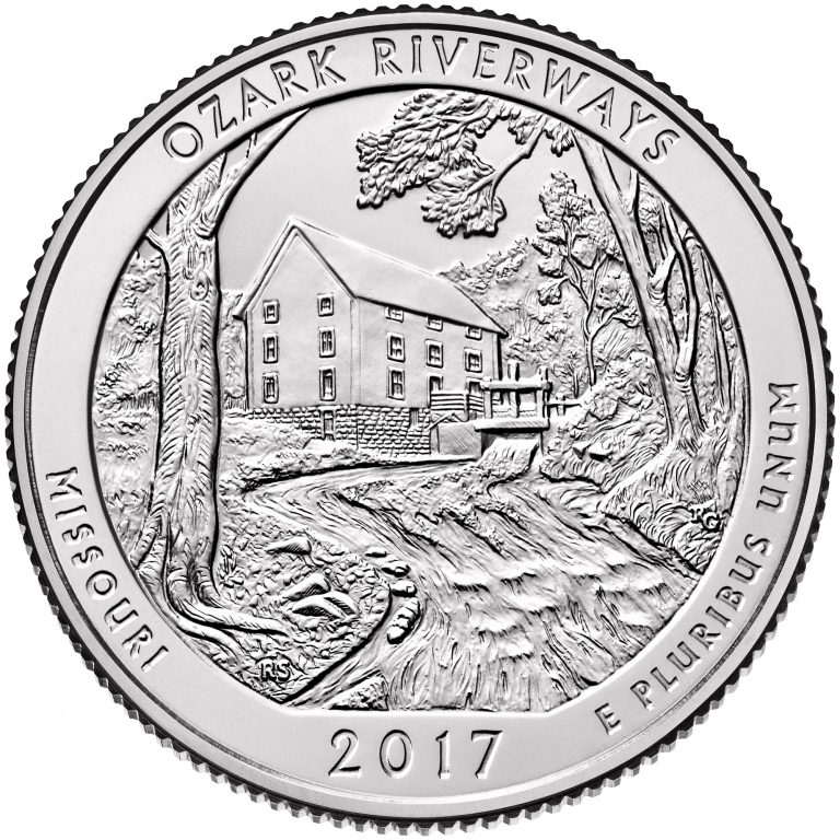 2017 Ozark Riverways Missouri Quarter reverse sculpt